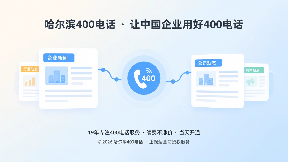 公司新闻与400电话服务同步的抽象场景
