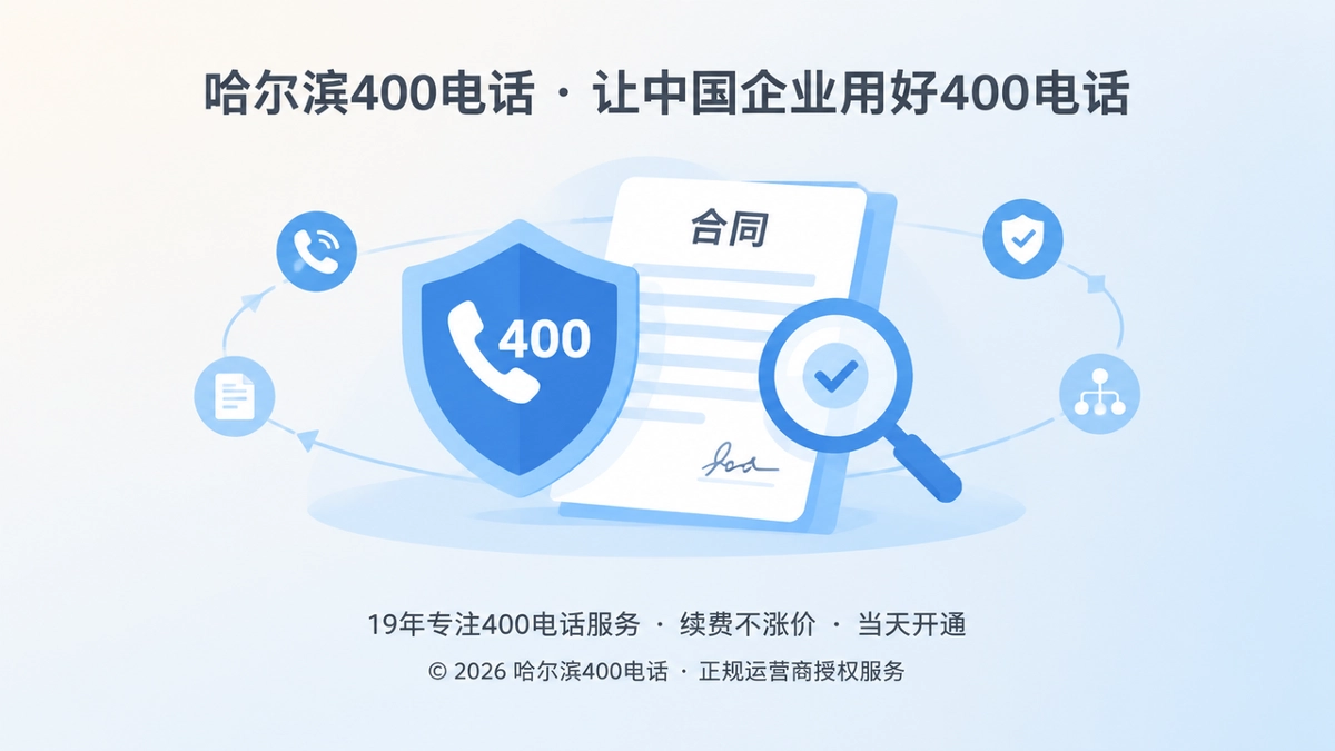 抽象盾牌与流程节点构成的400电话交付核验场景